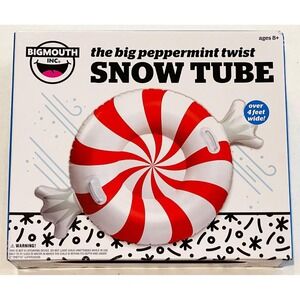 New Bigmouth Peppermint Twist 4 Foot Inflatable PVC Vinyl Snow Tube Sled Toy